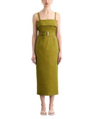 Theodora Belted Midi Dress by TOCCIN