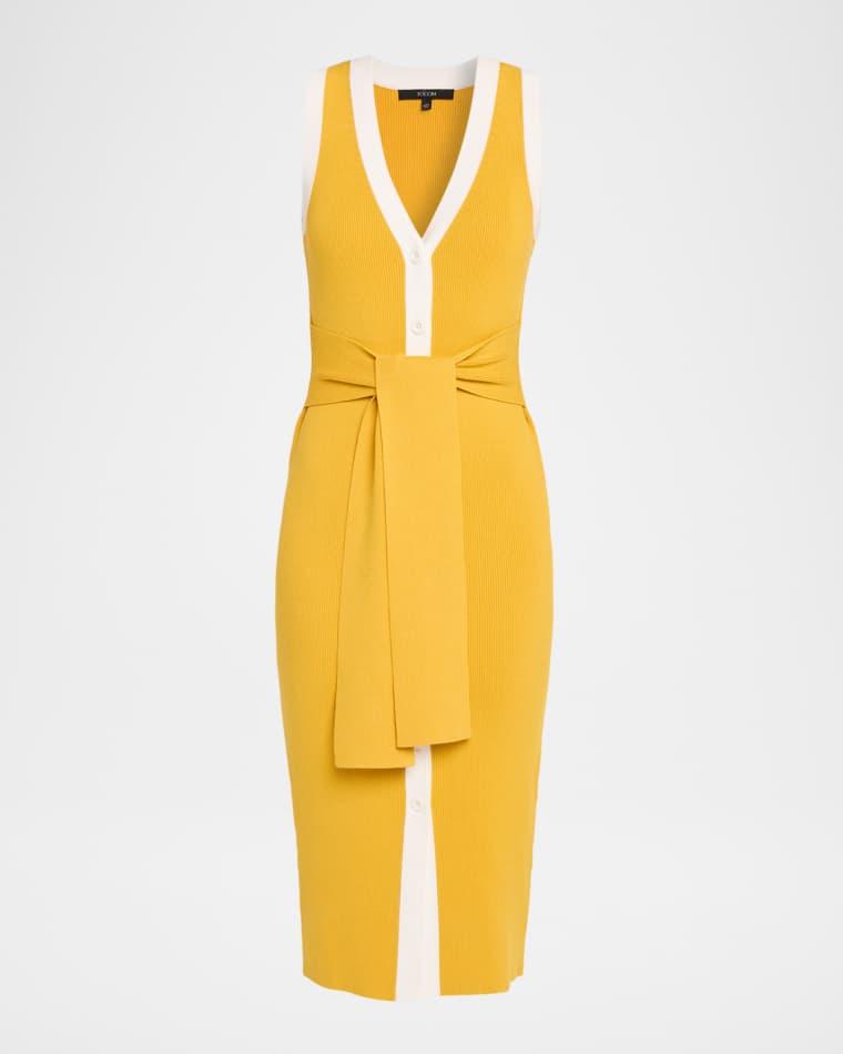 Victoria Knit Belted Midi Dress by TOCCIN
