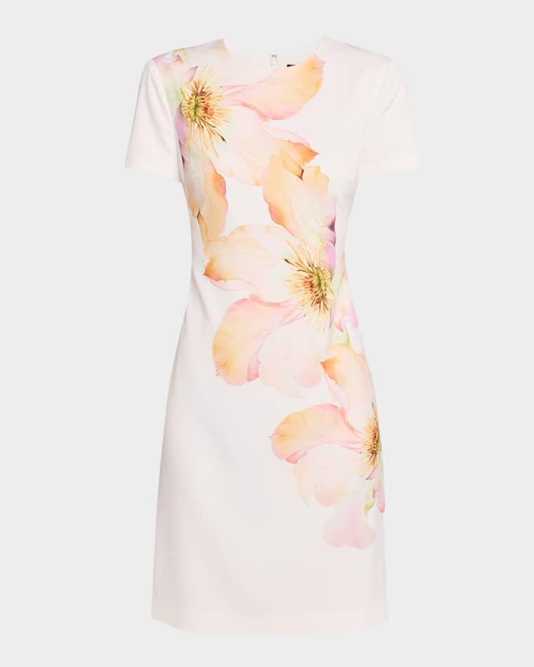Yvette Floral Short-Sleeve Dress by TOCCIN