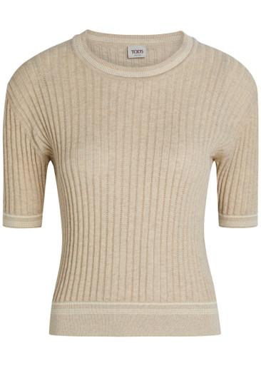 Cropped cotton-knit T-shirt by TODS