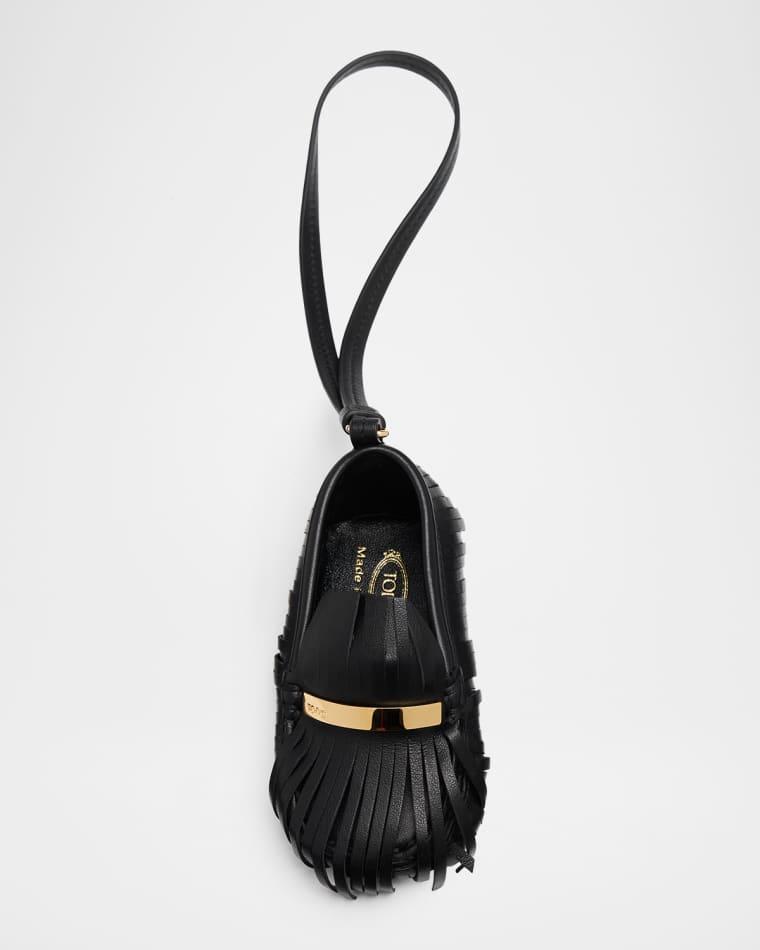 Fringed Leather Gommino Driving Shoe Bag Charm by TODS