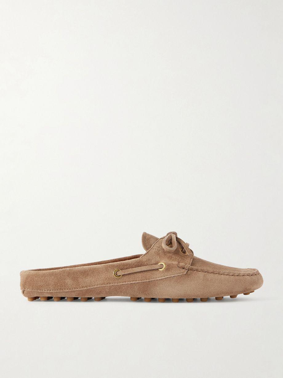 Gommino bow-detailed suede boat shoe by TODS