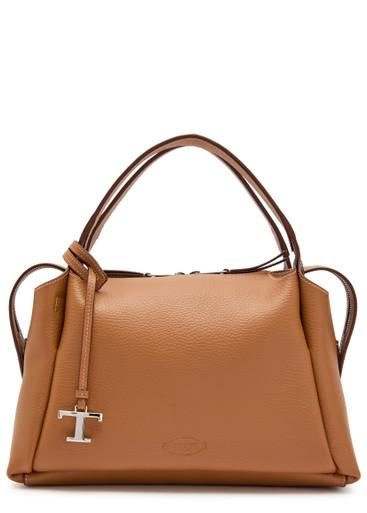 Grained leather top handle bag by TODS