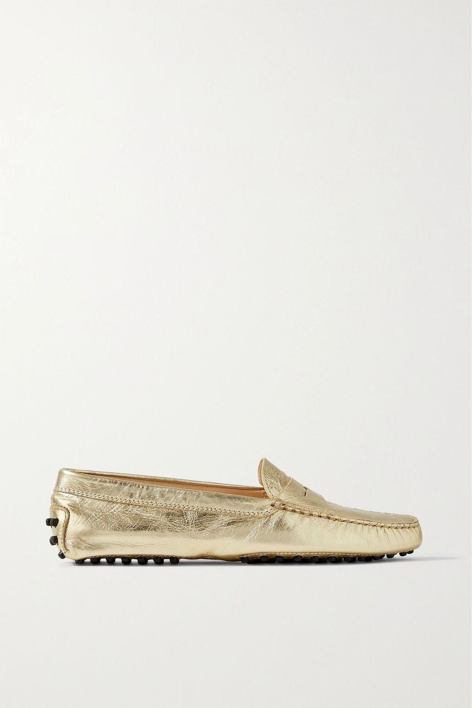 Leather-trimmed stretch-knit slip-on sneakers by TODS