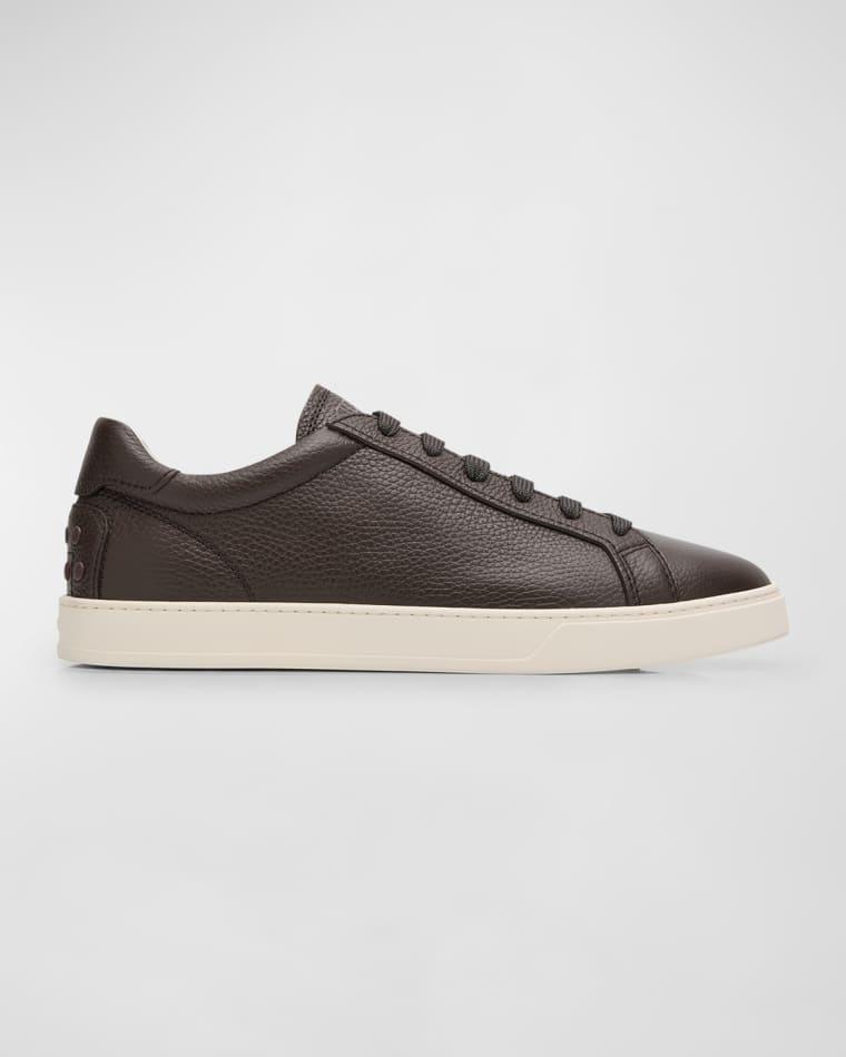 Men's Grained Leather Low-Top Sneakers by TODS
