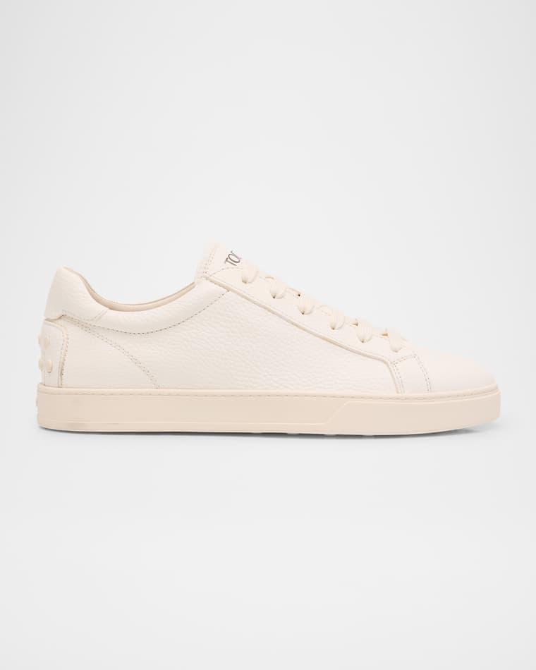 Men's Grainy Leather Logo Low-Top Sneakers by TODS