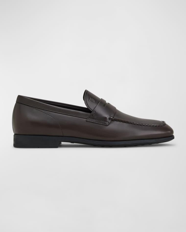 Men's Smooth Leather Penny Loafers by TODS