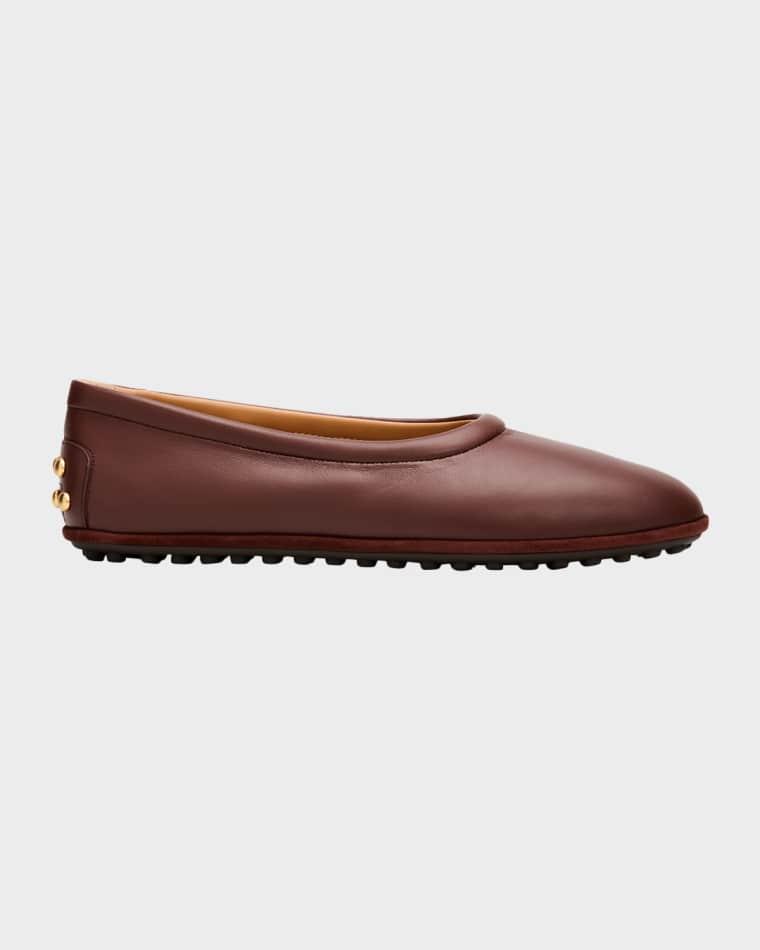 Metal Dots Nappa Leather Ballerina Flats by TODS