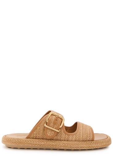 Sandalo leather-trim raffia sandals by TODS