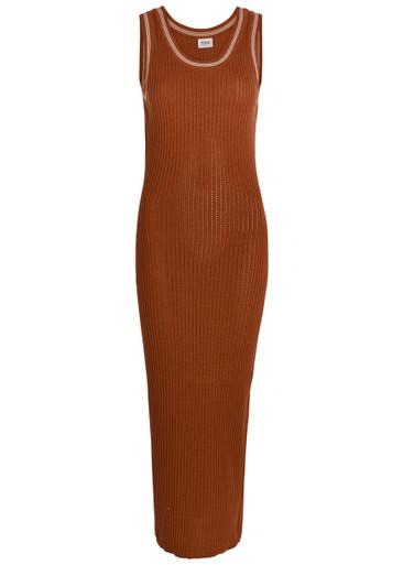 Scoop-neck cotton-knit midi dress by TODS