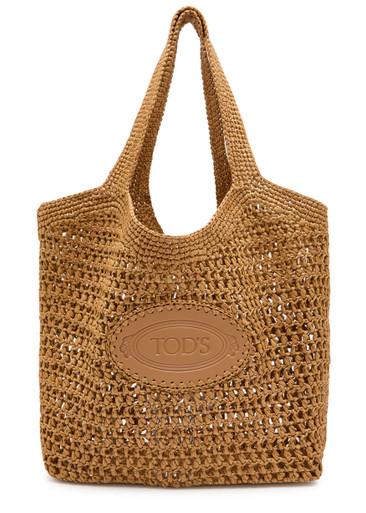 Shopping Media raffia tote bag by TODS