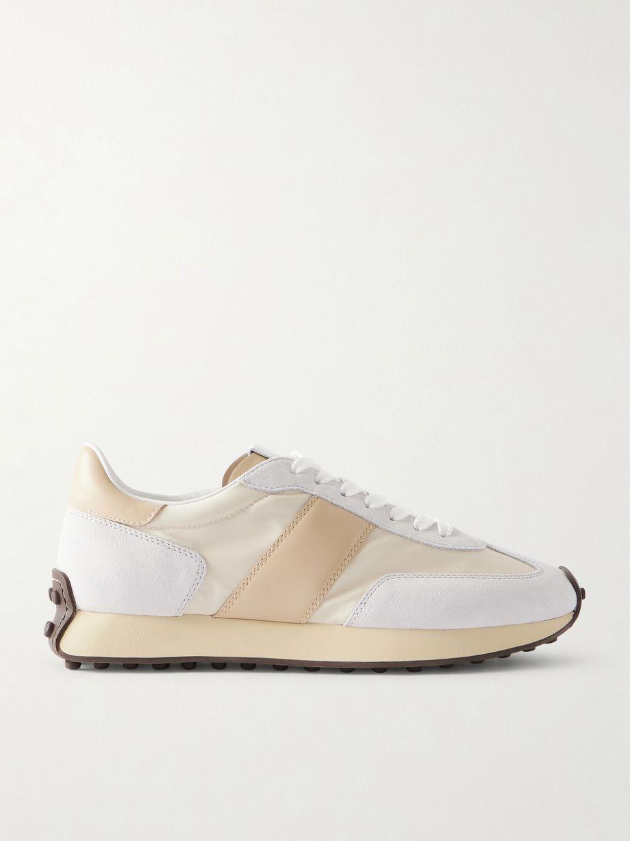 Sportivo Active leather and suede-trimmed shell sneakers by TODS