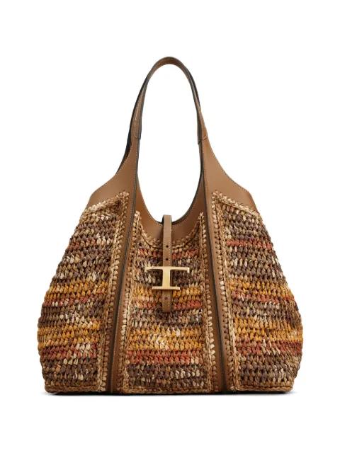 T Timeless woven tote bag by TODS