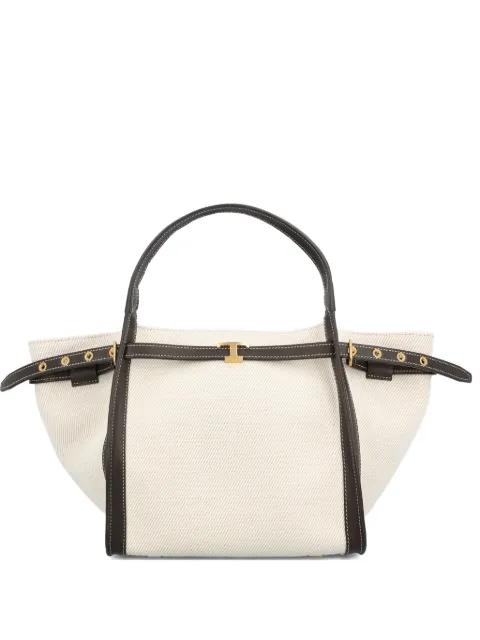 T buckle canvas tote bag by TODS