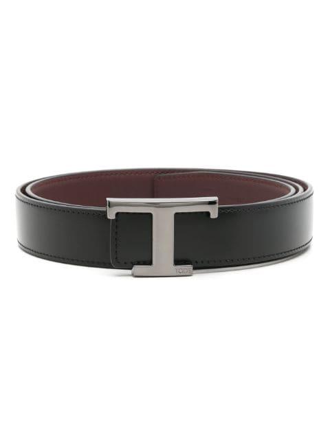T-buckle reversible leather belt by TODS