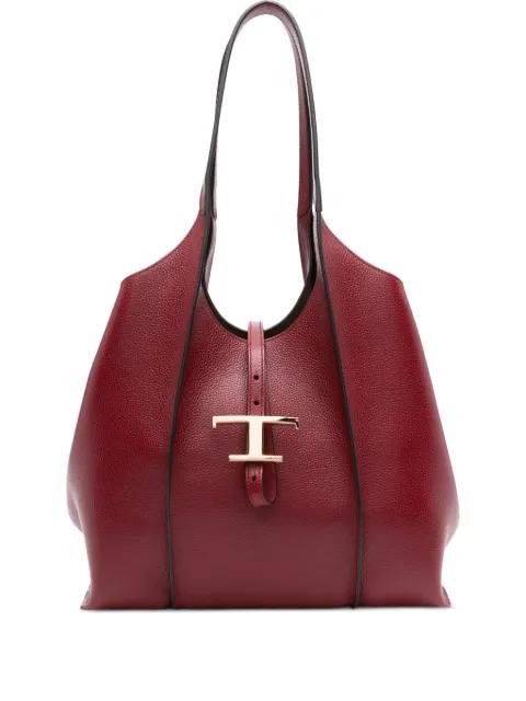 Timeless T-bar clasp leather tote bag by TODS