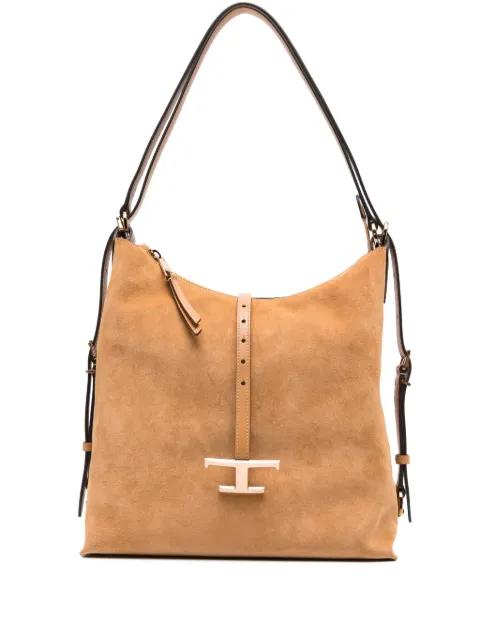 Timeless suede T-buckle shoulder bag by TODS
