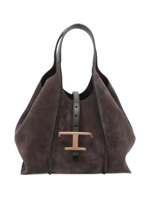 Timeless suede-leather T-buckle shoulder bag by TODS