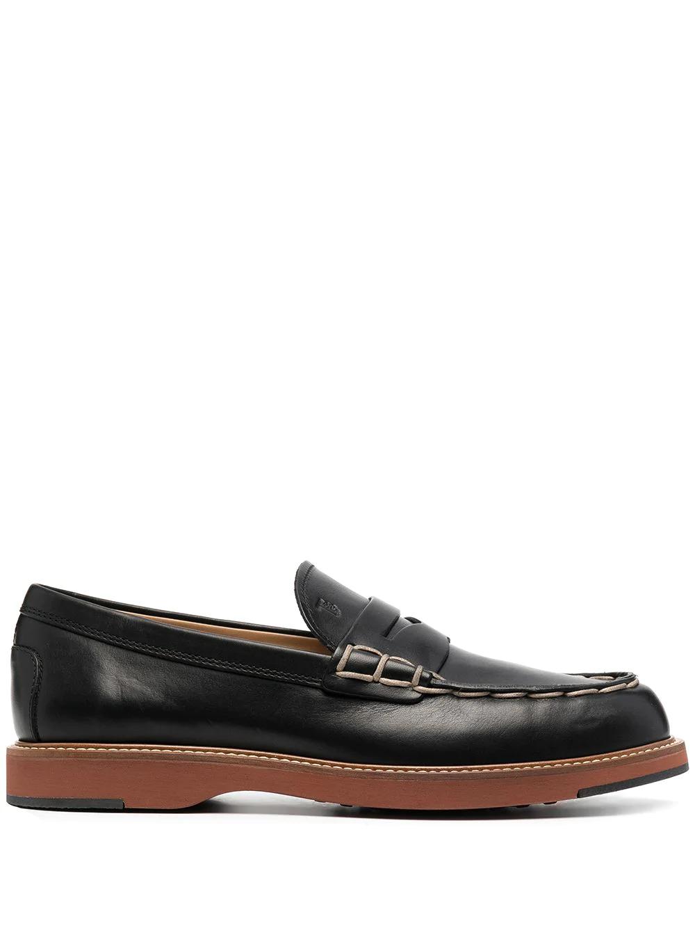 contrast stitching chunky sole loafers by TODS