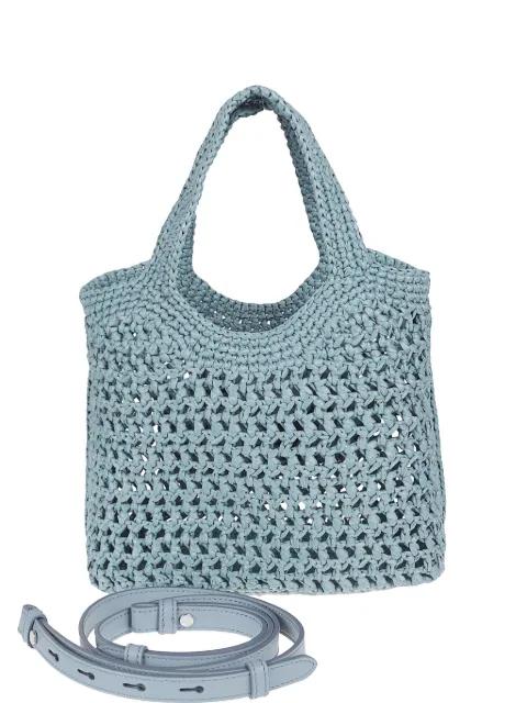 crochet-knit logo-patch tote bag by TODS