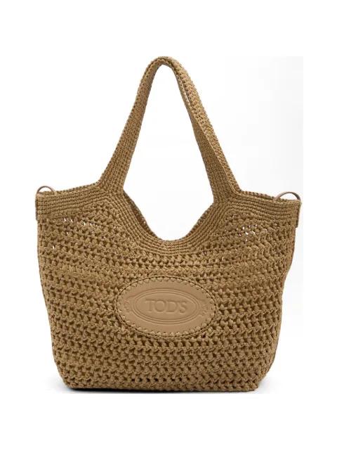 crochet raffia shopping bag by TODS