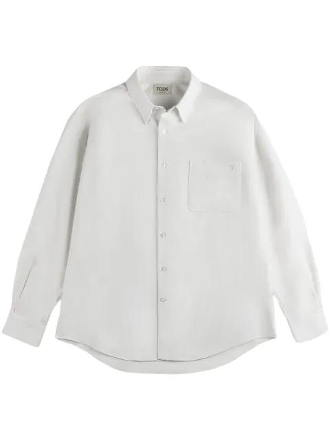 curved-hem button-up shirt by TODS