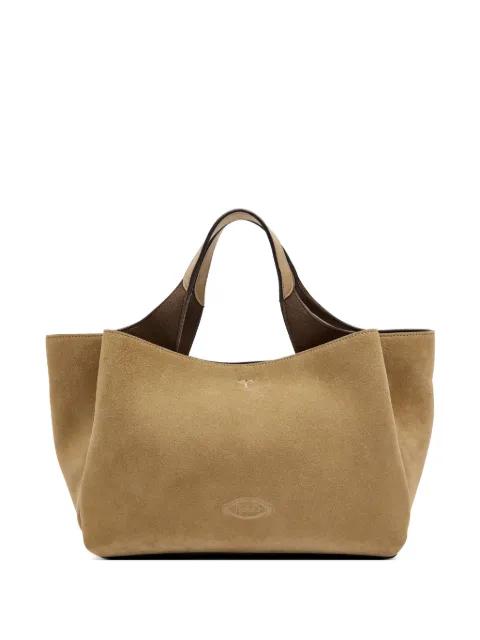 debossed-logo suede shoulder bag by TODS