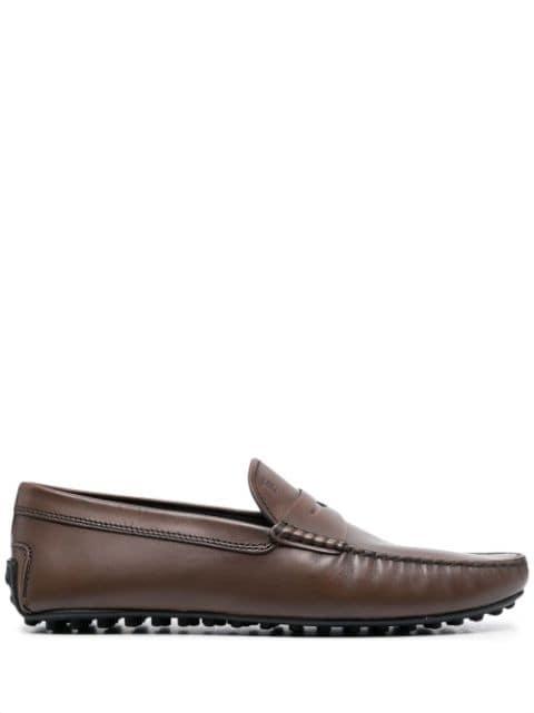 embossed-logo detail loafers by TODS