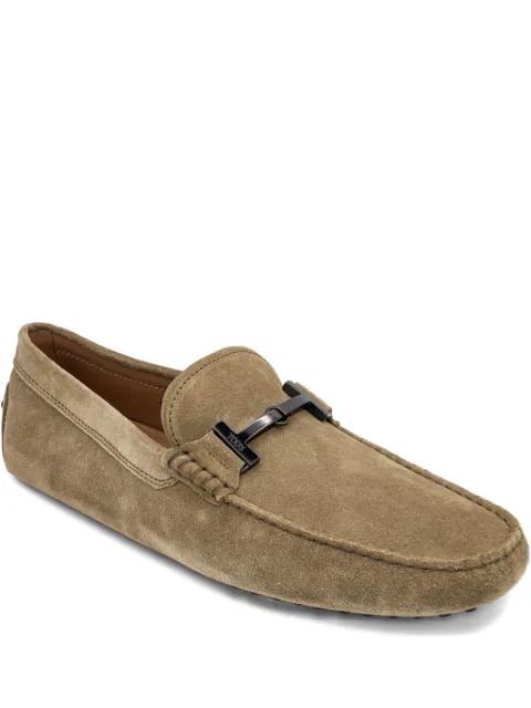 hardware-detail suede loafers by TODS
