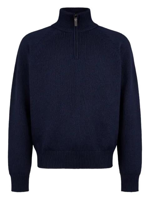 high-neck half-zip sweater by TODS