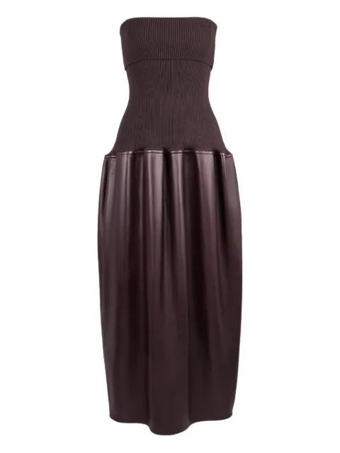 knitted leather midi dress by TODS