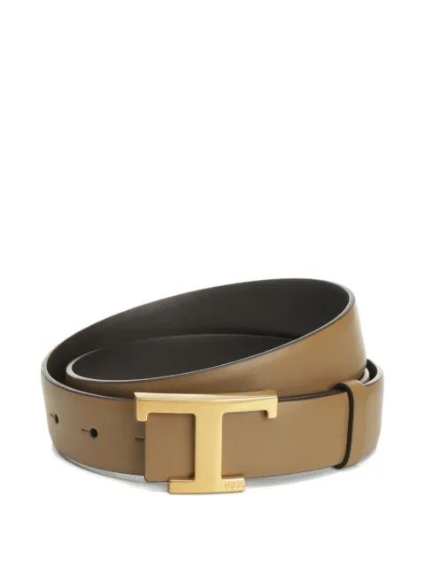 leather T-buckle belt by TODS