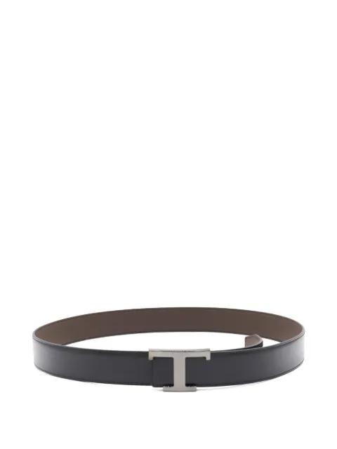 leather T-buckle belt by TODS