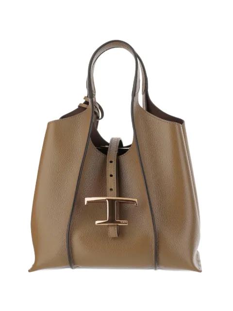 leather T-buckle shoulder bag by TODS