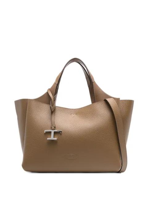 leather T-detail tote bag by TODS
