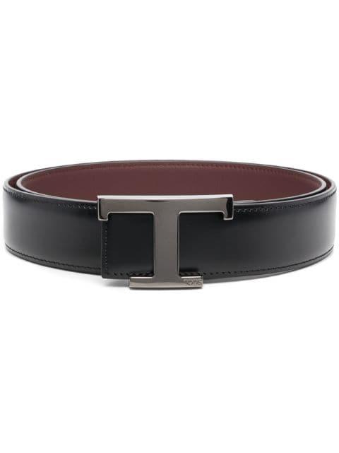 leather logo lettering belt by TODS