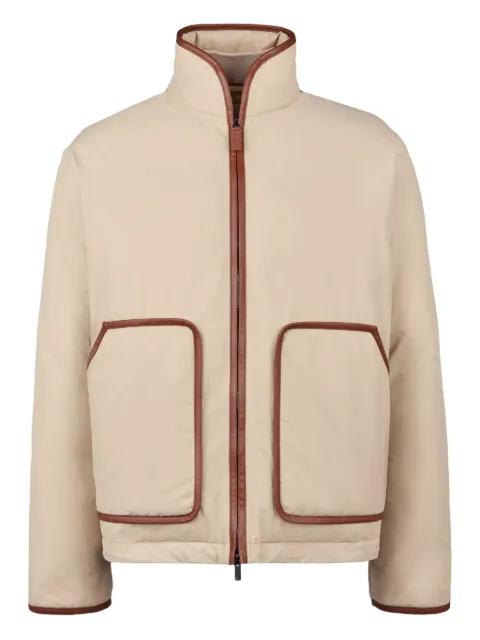 leather-trim down jacket by TODS leather-trim down jacket by TODS