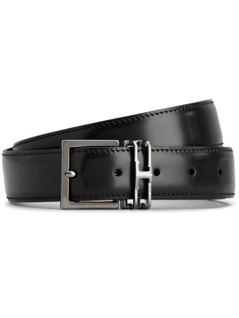 logo-buckle leather belt by TODS