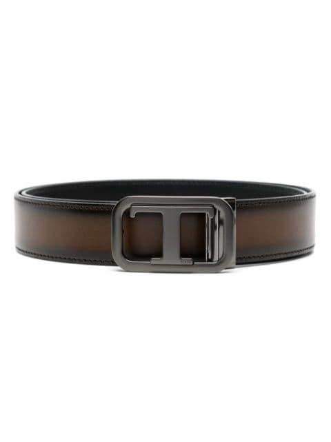 logo-buckle leather belt by TODS