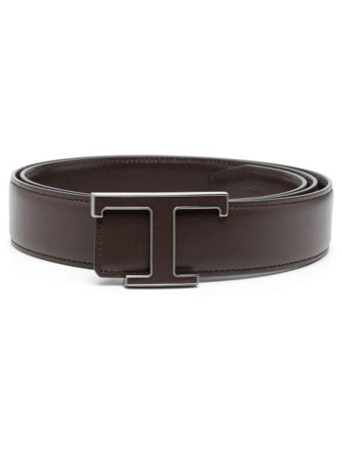 logo-buckle leather belt by TODS