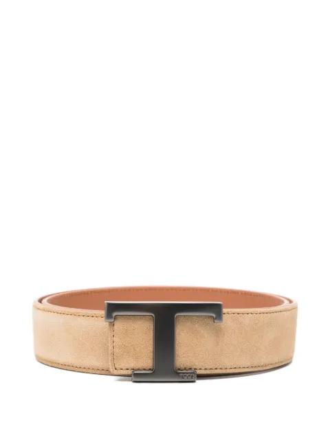 logo-buckle leather belt by TODS