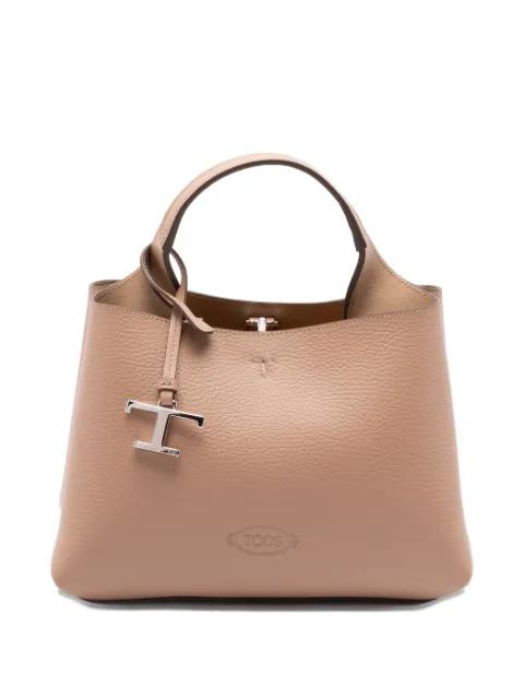 logo-charm leather tote bag by TODS