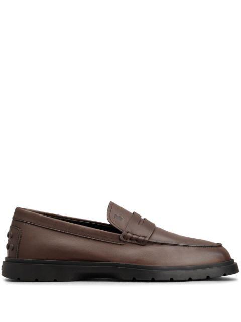 logo-debossed leather loafers by TODS