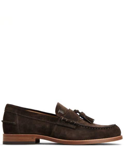 logo-debossed suede loafers by TODS