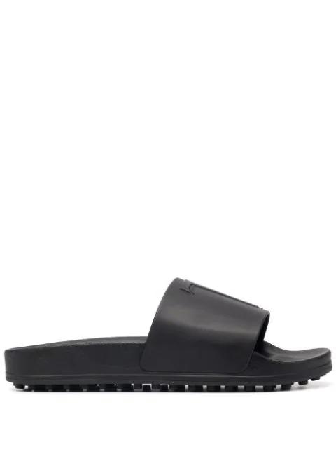 logo-embossed sliders by TODS