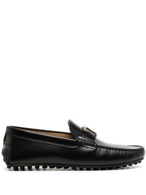 logo-plaque leather loafers by TODS