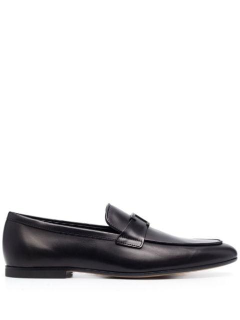 logo-plaque leather loafers by TODS