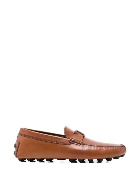 logo-plaque leather loafers by TODS