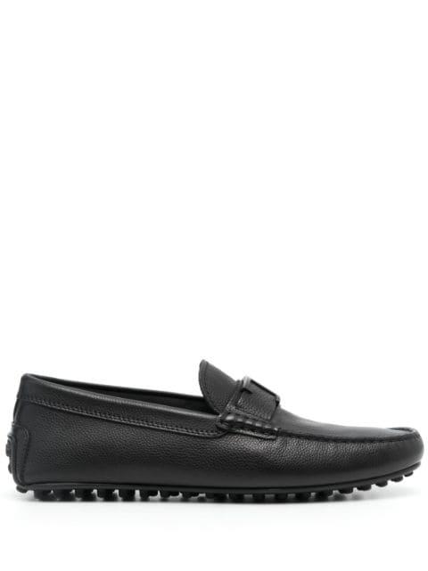logo-plaque leather loafers by TODS