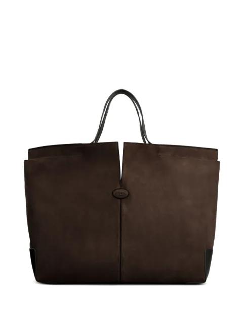 maxi suede tote bag by TODS